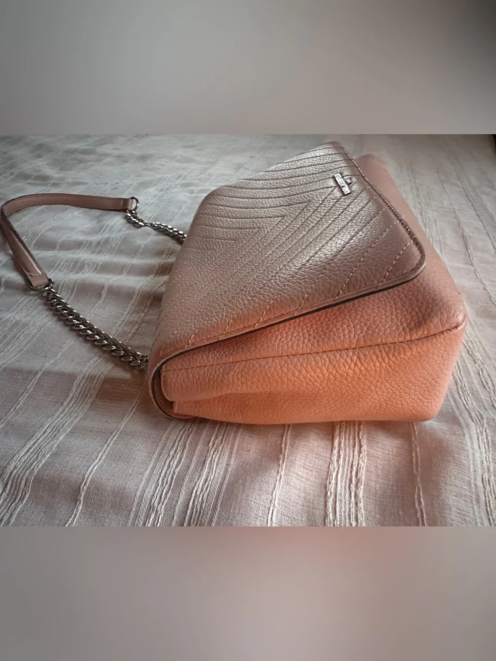 Karl Lagerfeld Paris Charlotte Quilted Chevron Shoulder Bag in Blush Pink
