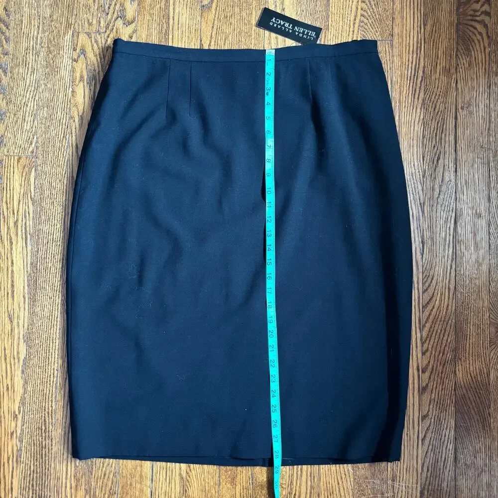 Linda Allard Ellen Tracy Black‎ Wool Pencil Skirt NWT Size 18