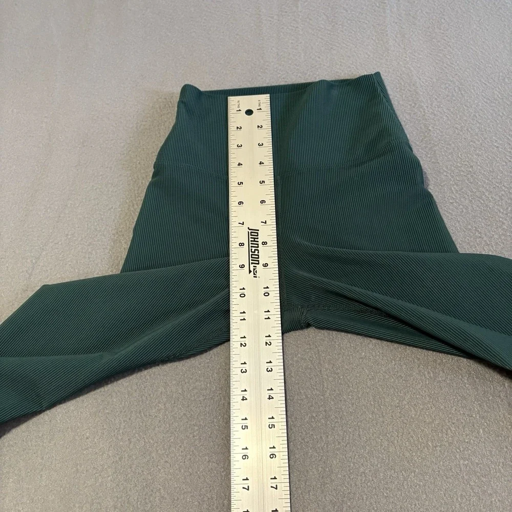 Beach Riot Sport‎ Ayla Leggings Women's XS Green Ribbed Stretch Made In USA
