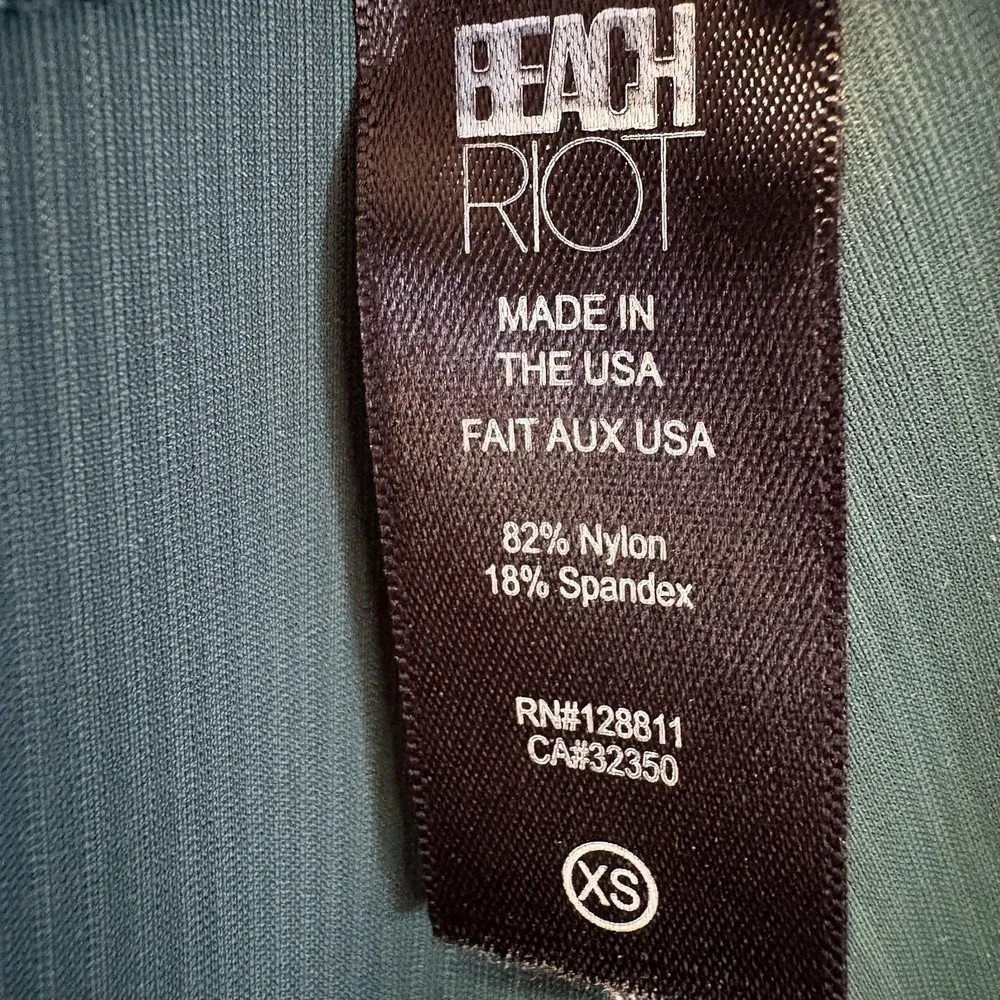 Beach Riot Sport‎ Ayla Leggings Women's XS Green Ribbed Stretch Made In USA