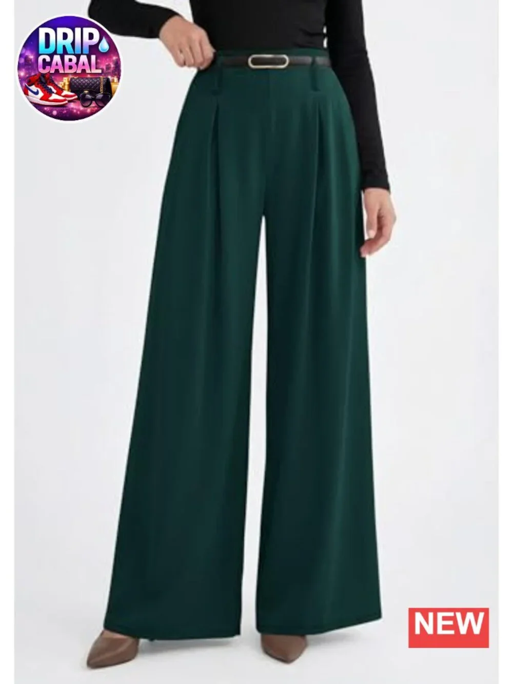 Wide Leg Dress Pants Flowy Trousers High Waisted Pleated Palazzo Slacks with