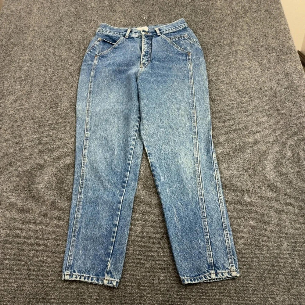 Vintage Calvin Klein Jeans Womens 13 Blue Cotton High Rise Tapered Mom 90s Retro
