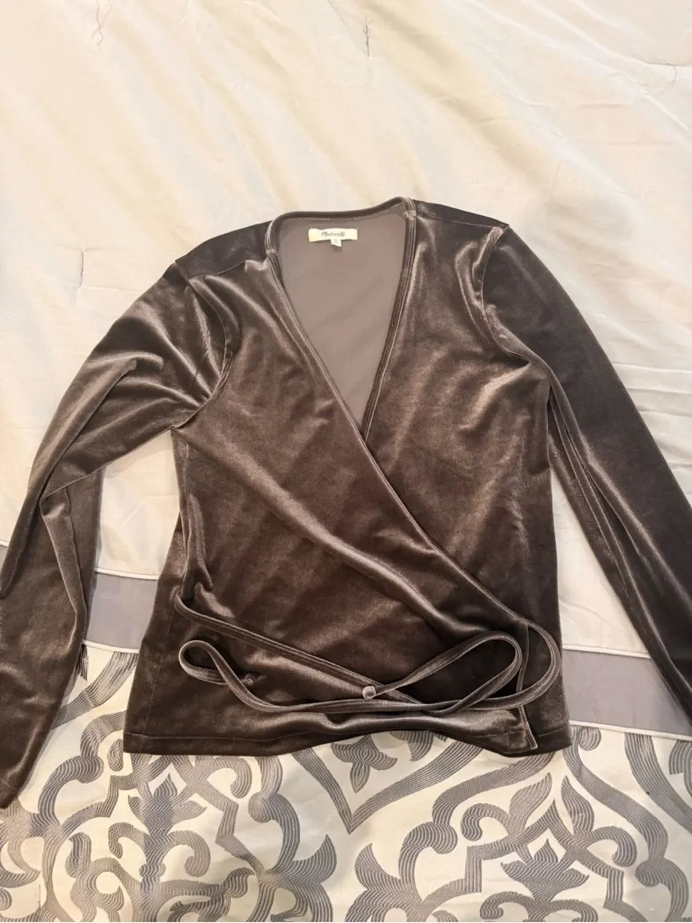 Madewell Velvet Ballet Wrap Top