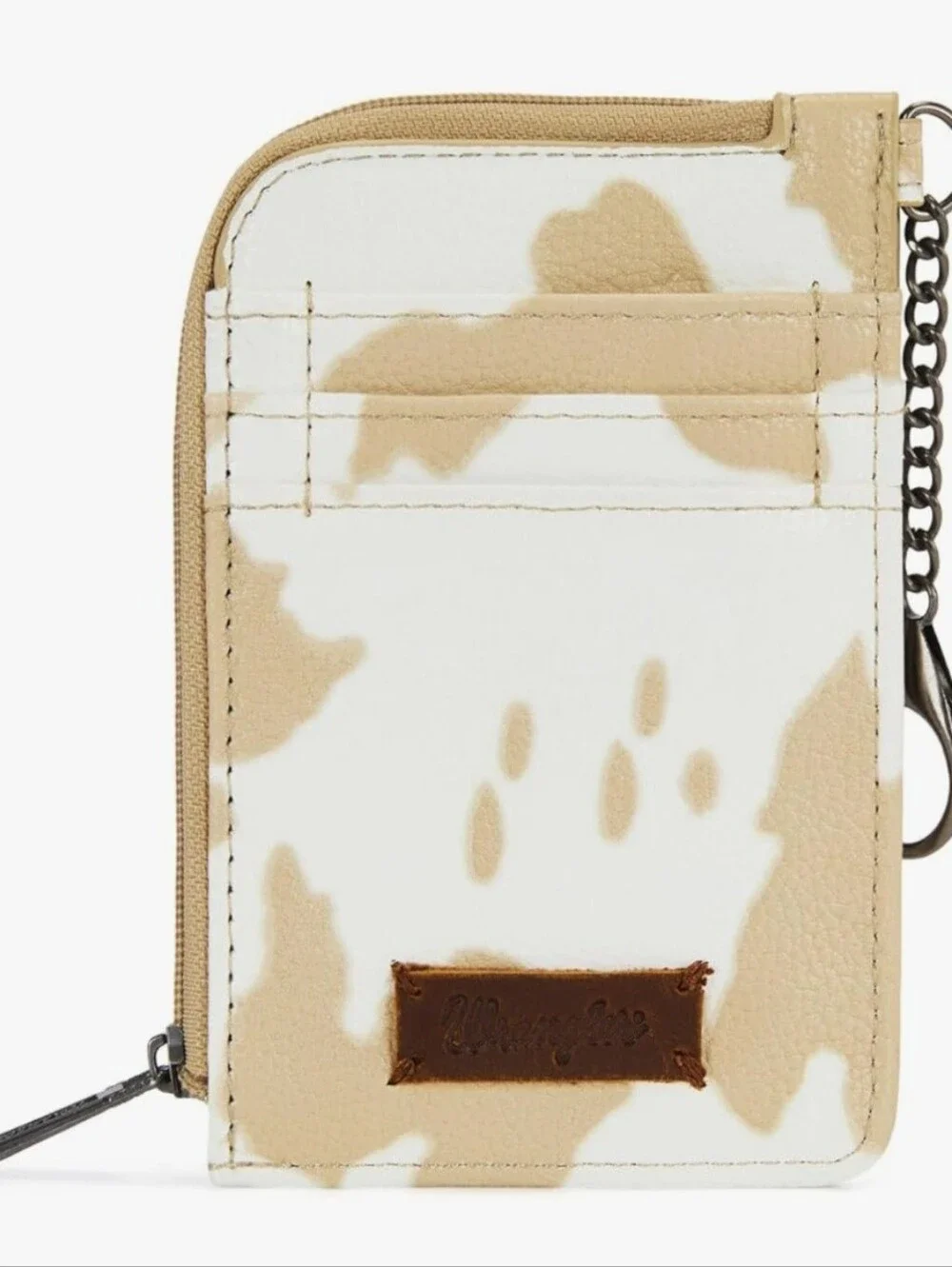 Wrangler CowPrint Zip Card‎ Wallet with Keychain