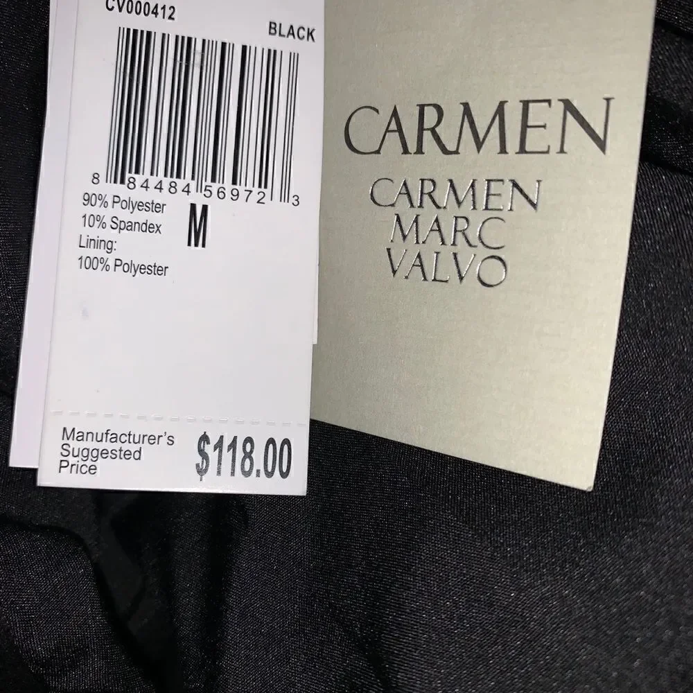 Carmen Marc Valvo black faux