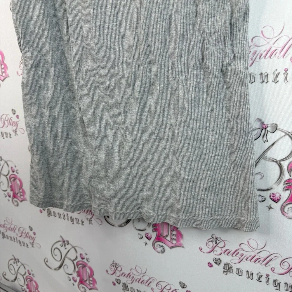 Faded Glory tank top swoop neck ribbed shirt Light Gray Women's Tank Top