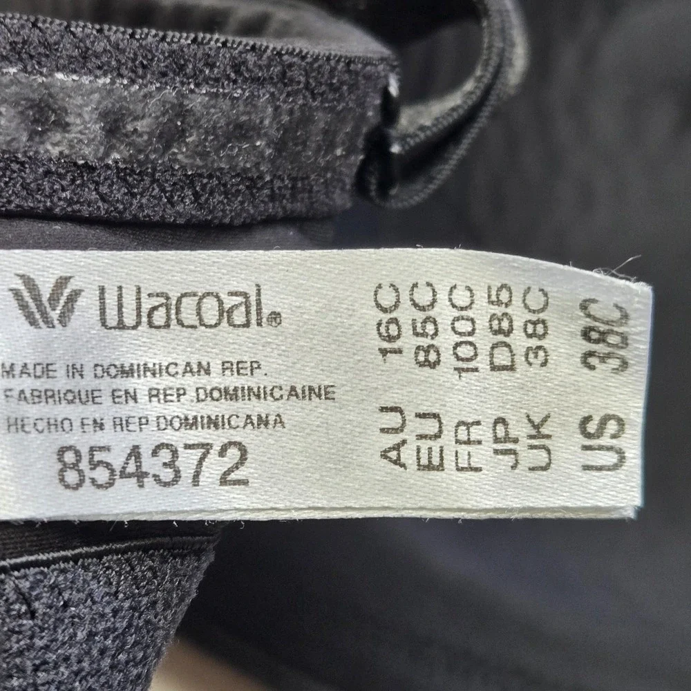 Wacoal‎ Women Bra 38C Black T Shirt Wireless Multi Way Adjustable Straps