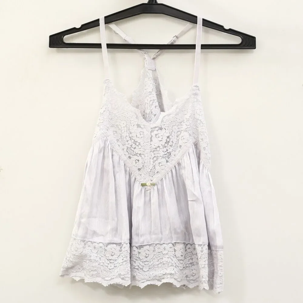 Intimately Free People Fiona Satin Printed Cami Tank Top Sleeveless XS 289535