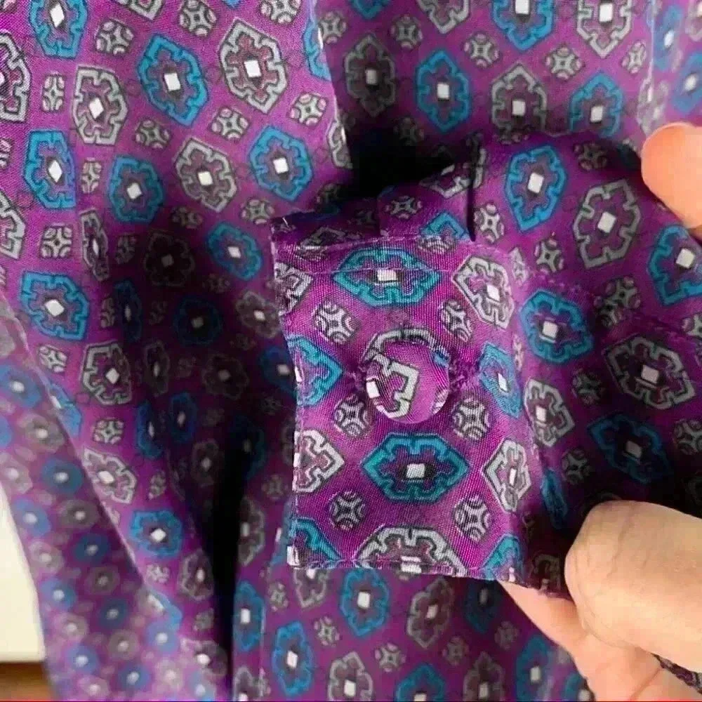 SK & Company Womens top size 14 purple geometric vintage 80s 90s