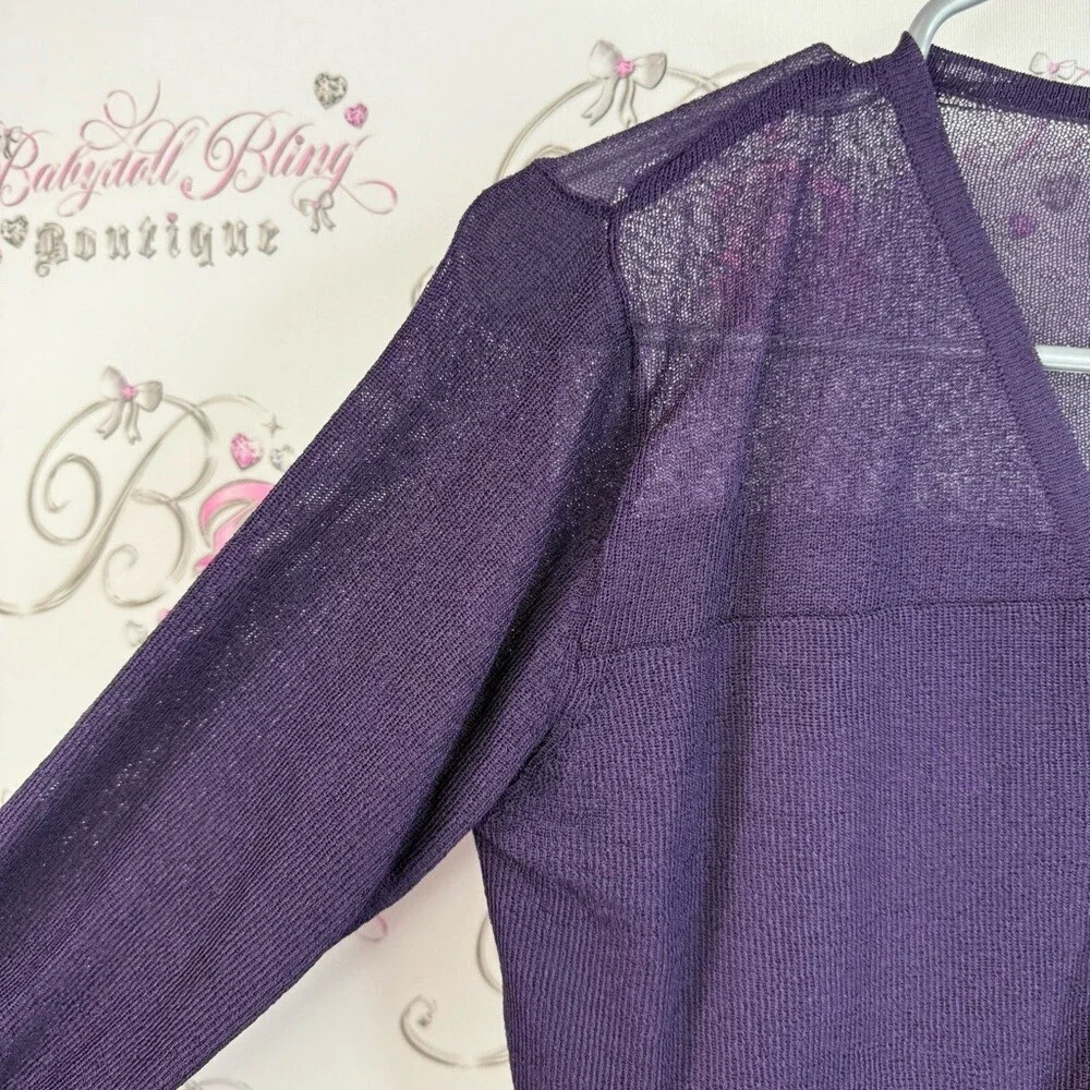 The work connection, cardigan, button up, Women's Deep Purple V-Neck Blouse