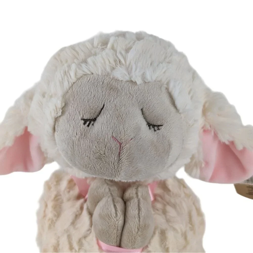 Ganz Serenity Lamb w/Crib Cross Jesus Loves Me Plush Stuffed Animal‎ Cream Pink