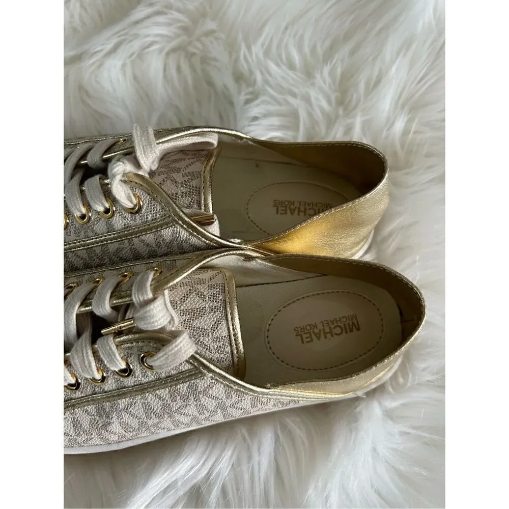 MICHAEL KORS Women's MK Signature Kristy Espadrille Flat Sneakers US Size 7M whi