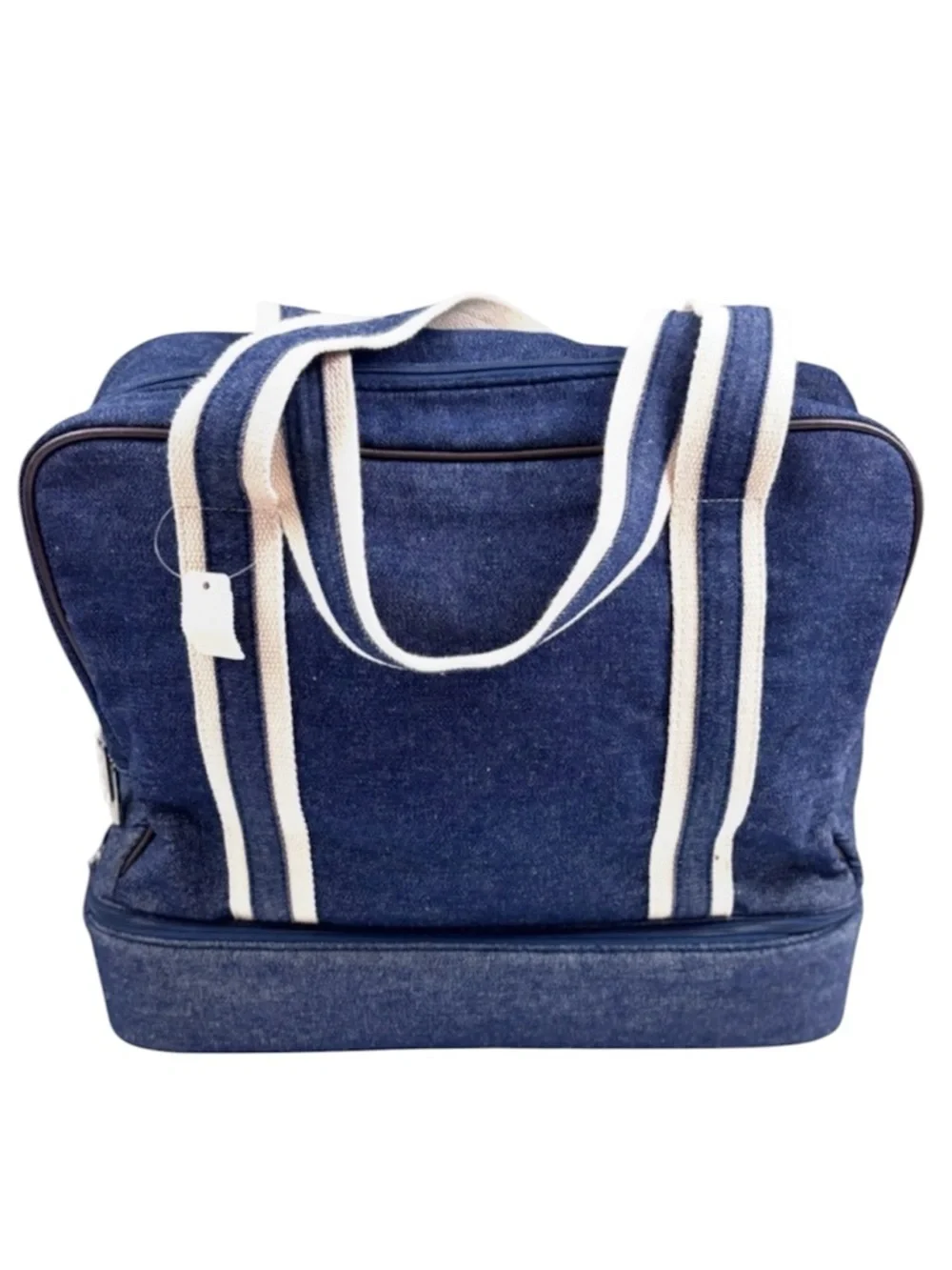 NWT Bath & Body Works Denim Toiletry Bag Makeup Case w/ Bottom‎ Zip Compartment