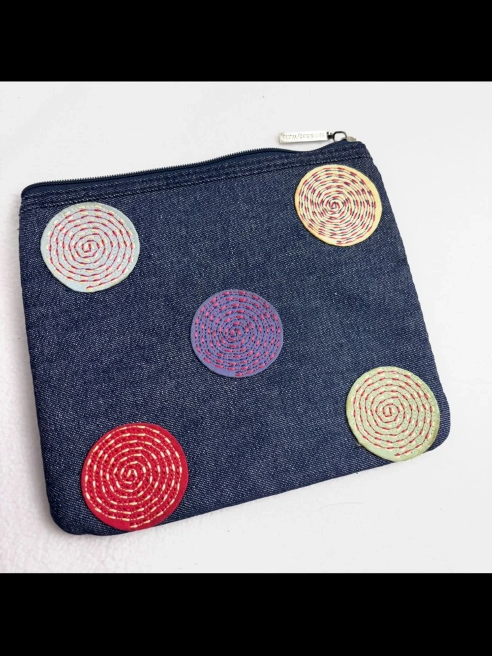 NWT Bath & Body Works Denim Toiletry Bag Makeup Case w/ Bottom‎ Zip Compartment