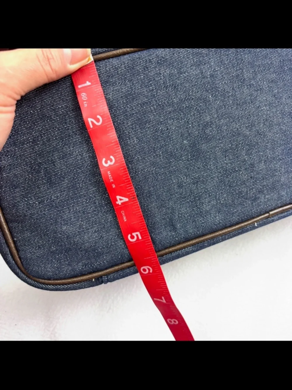 NWT Bath & Body Works Denim Toiletry Bag Makeup Case w/ Bottom‎ Zip Compartment