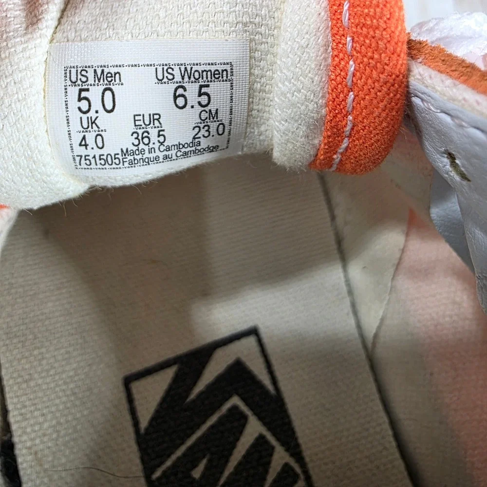 Vans Old‎ Skool Sneakers Orange Canvas Skate Shoes Women's Size 6.5