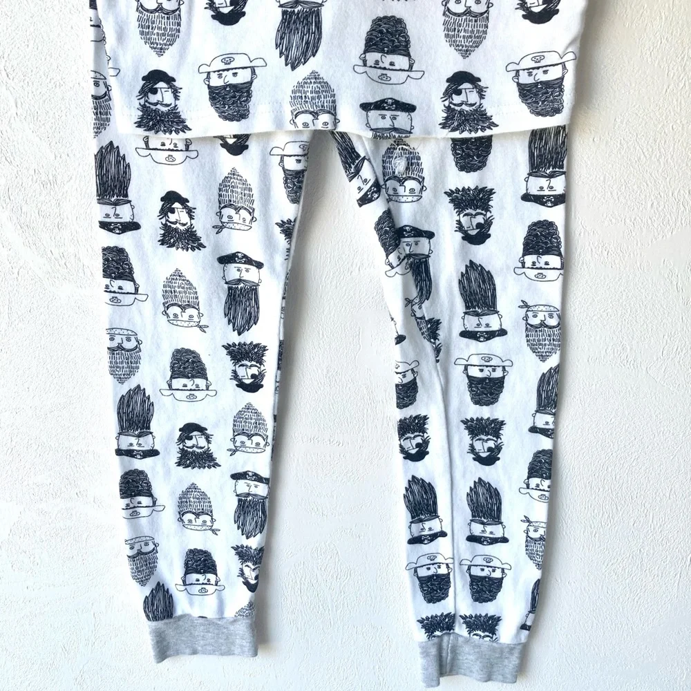 Carter’s Black & White Pirate Faces Pajamas 8