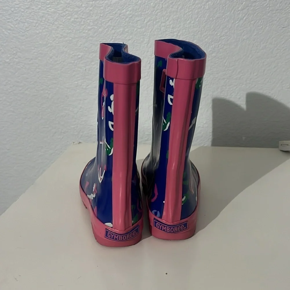 Gymboree Girl’s Nautical Preppy Anchor Rain Boots Size 11