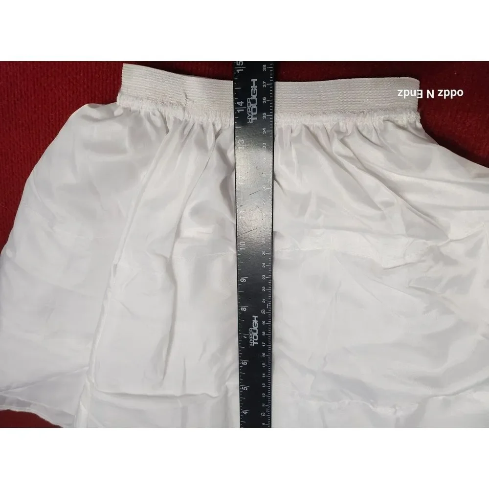 Vintage Childs White Petticoat Skirt With Lace‎ Trim Elastic Waist Underskirt
