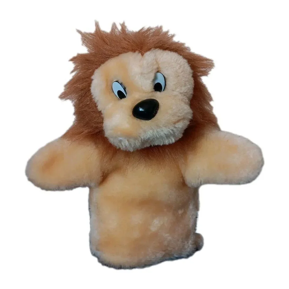 Learn & Play Lion Hand Puppet Plush 1997 Soft Vintage Imagination Toy