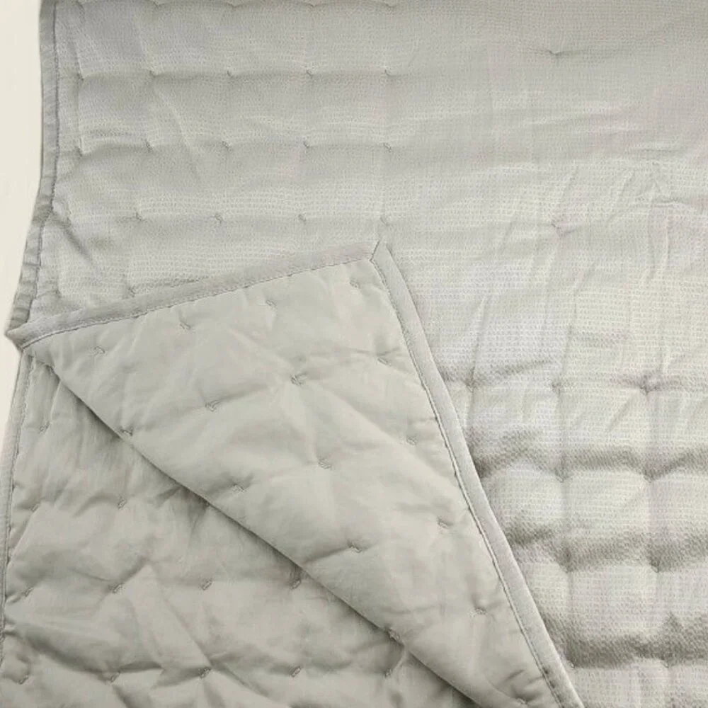 NWOT Donna Karan Hammered Quilt & Shams Set in Platinum
