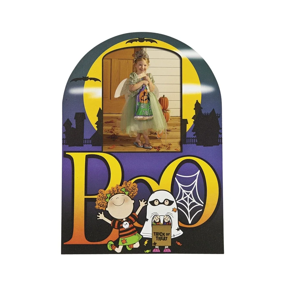 24 Halloween Boo Wooden Haunted House‎ Ghost Bats Photo Card school craft invite
