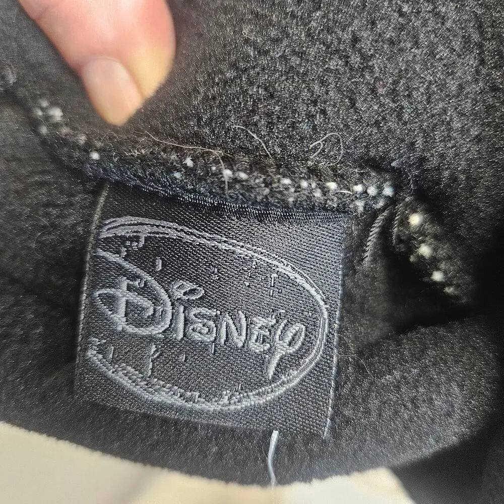 Disney Minnie Mouse Laplander Hat - Black Fleece Lined with Red Satin Bow - OS