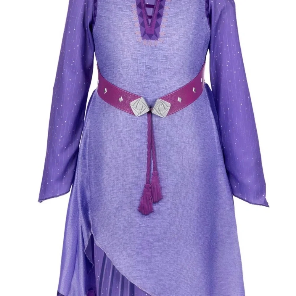 Disney Wish Asha Costume Dress Girls‎ 4–6X Purple Long Sleeve Belted NWT