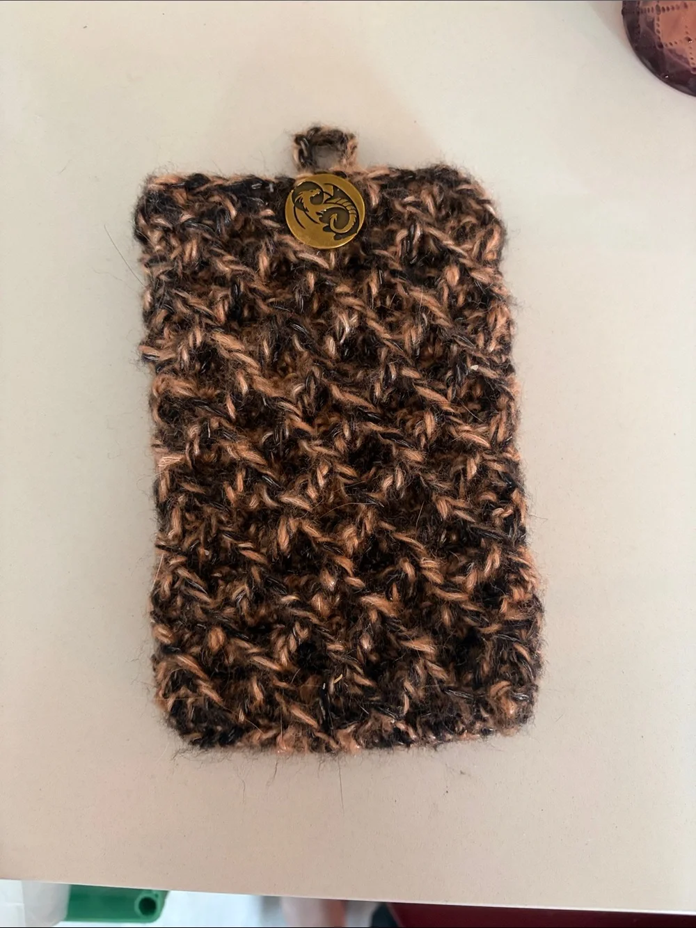 Handmade Crocheted Fourth Wing inspired Kindle Sleeve in Black & Brown