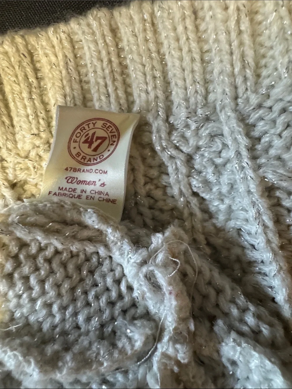 Texas Longhorn kids Cable Knit Beanie with Longhorn Patch - Cream