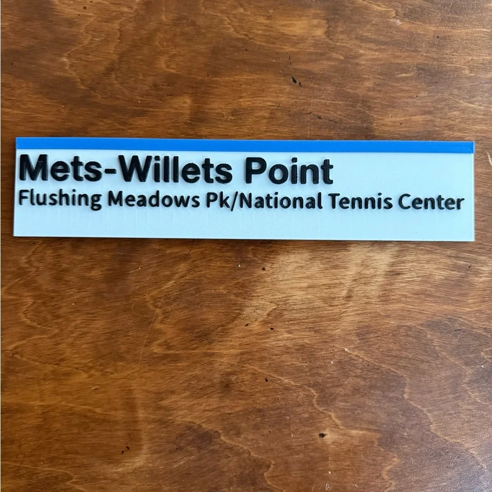 Mets willets point tennis nationals LIRR Stop  Station subway sign us open rare