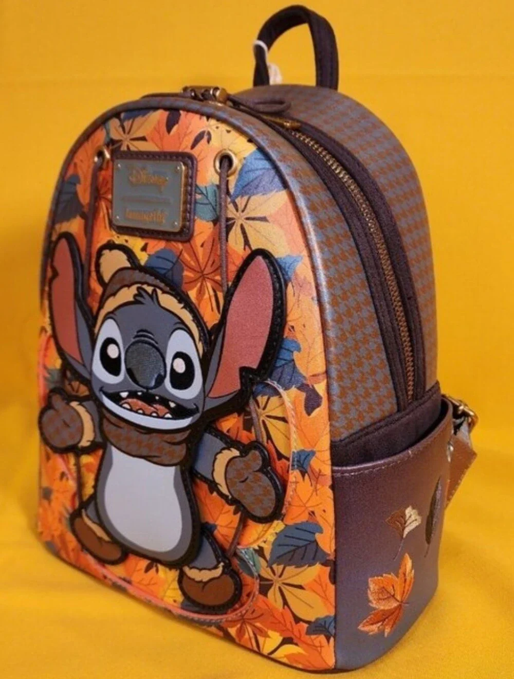 Disney Hard Tag Loungefly Lilo & Stitch Mini Backpack in Orange, Blue and Brown