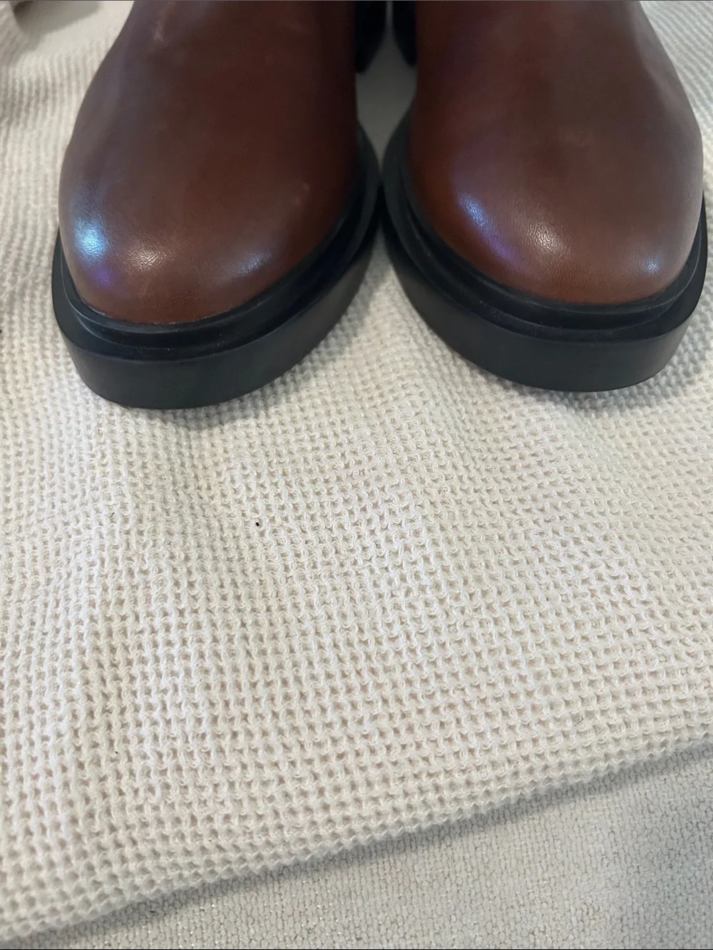 Steve Madden Brown Leather Round Toe Knee High Boots, Brown, Size 9, NWOT