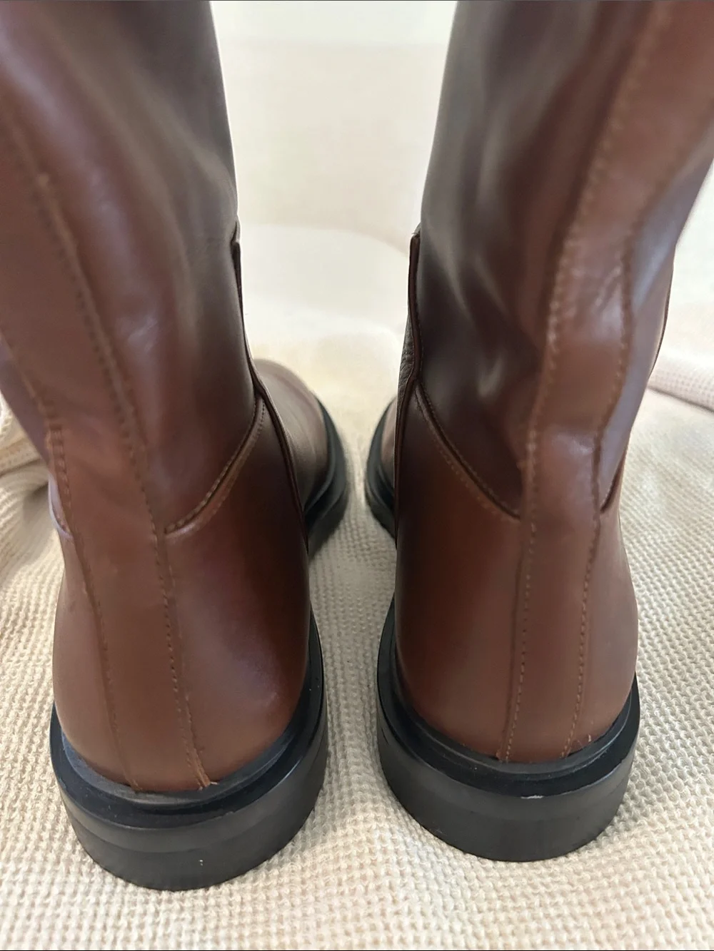 Steve Madden Brown Leather Round Toe Knee High Boots, Brown, Size 9, NWOT