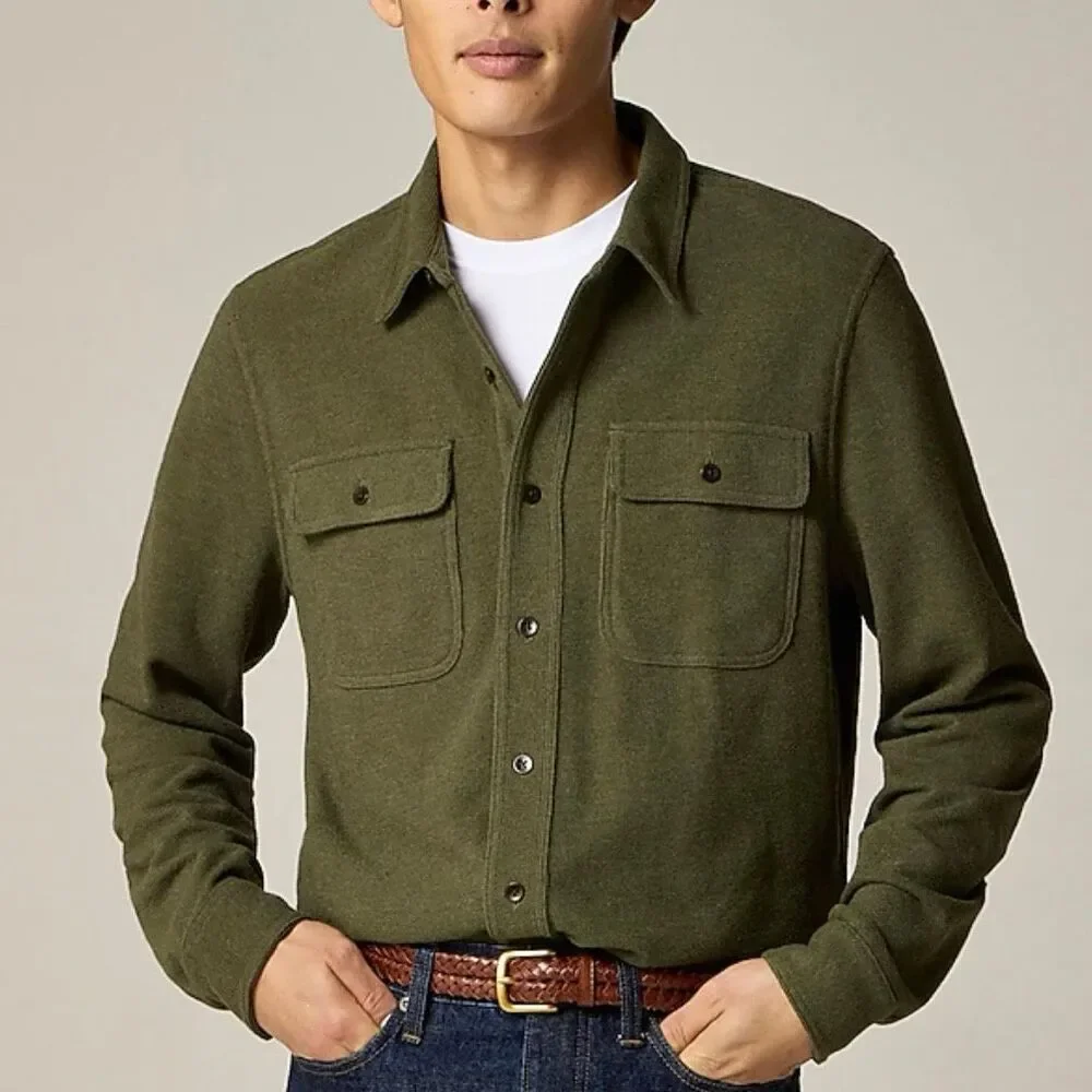 NEW J. Crew Long-sleeve‎ textured sweater-tee shirt Size XL Smokey Moss green