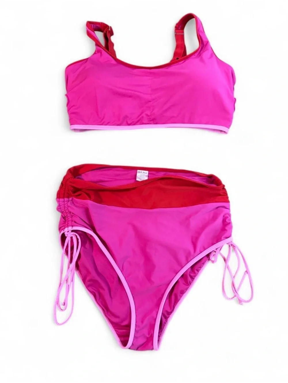 Woman's Two-Piece Swim Set in Bright Pink