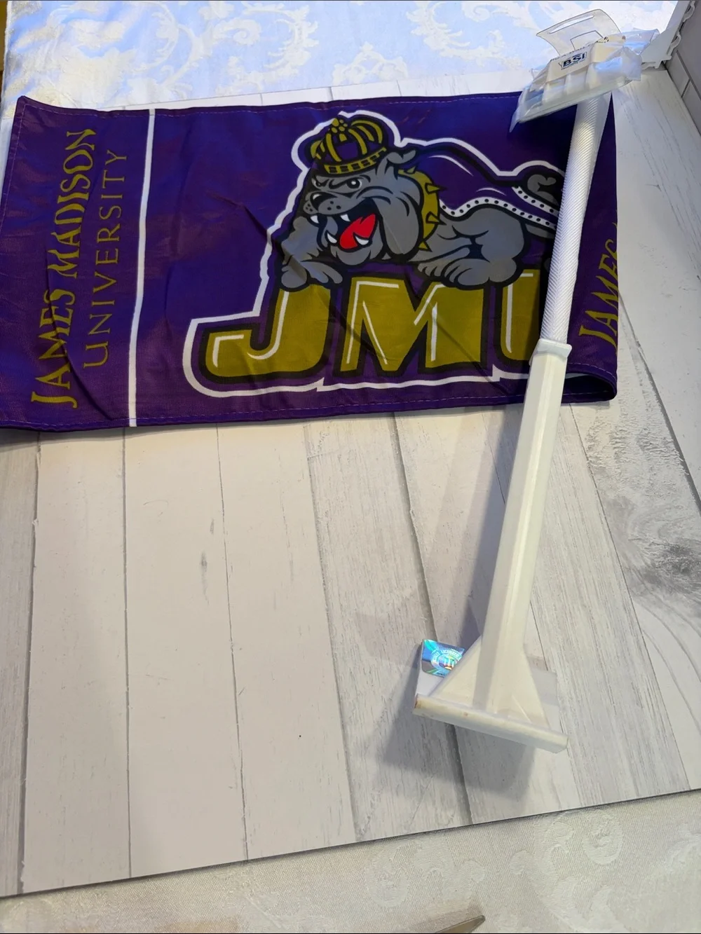 JMU Bulldog Flag Banner in Purple and Gold