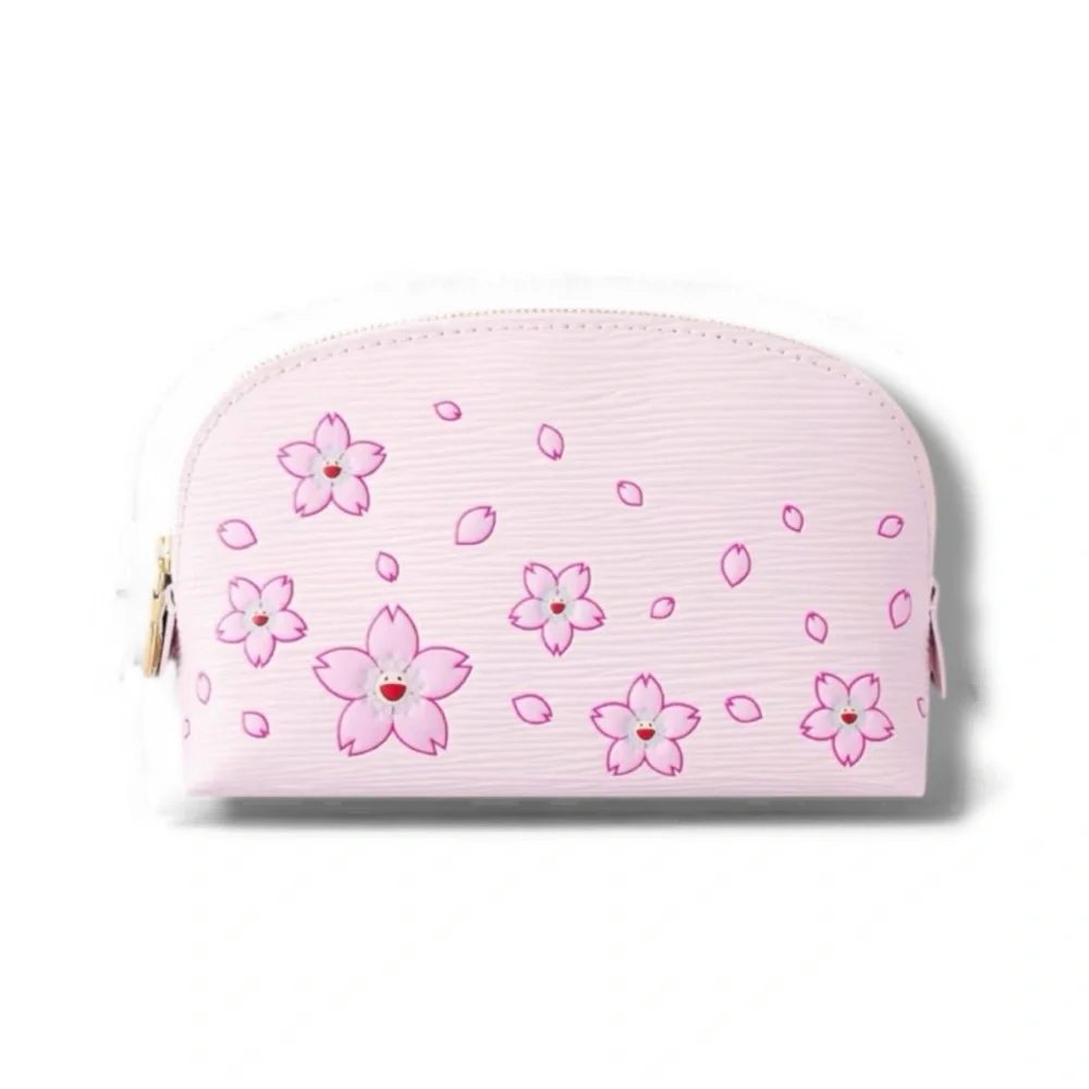 🆕💗LV x MURAKAMI Epi-Grained Leather Cosmetic Pouch Cherry Blossom • SAKURA PINK