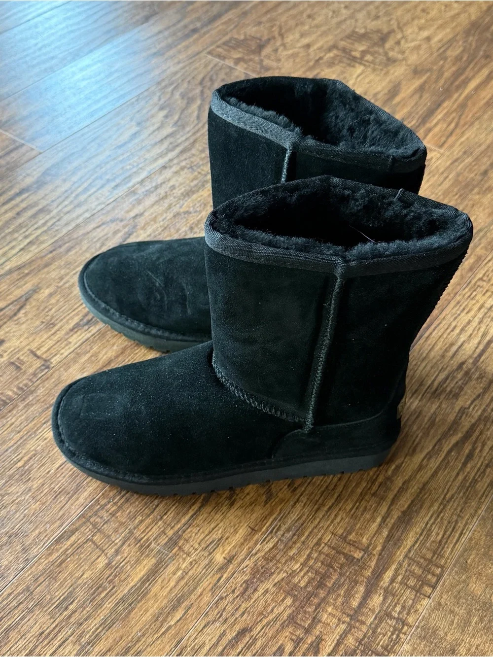 Women's Black Plush Winter Boots - Cozy Fleece Lined