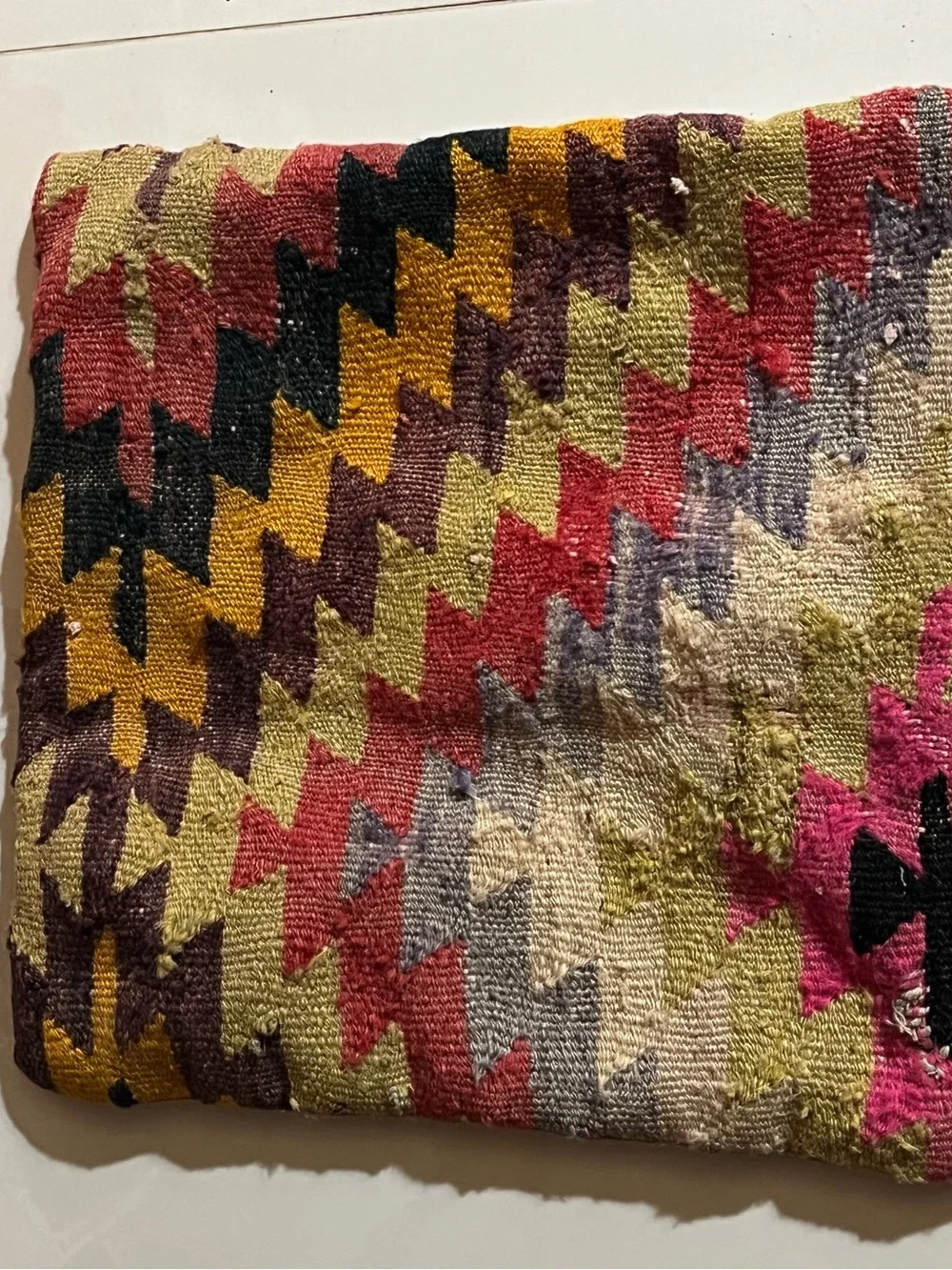 Vintage Handmade Turkish Kilim Flatweave Accent Pillow Cover