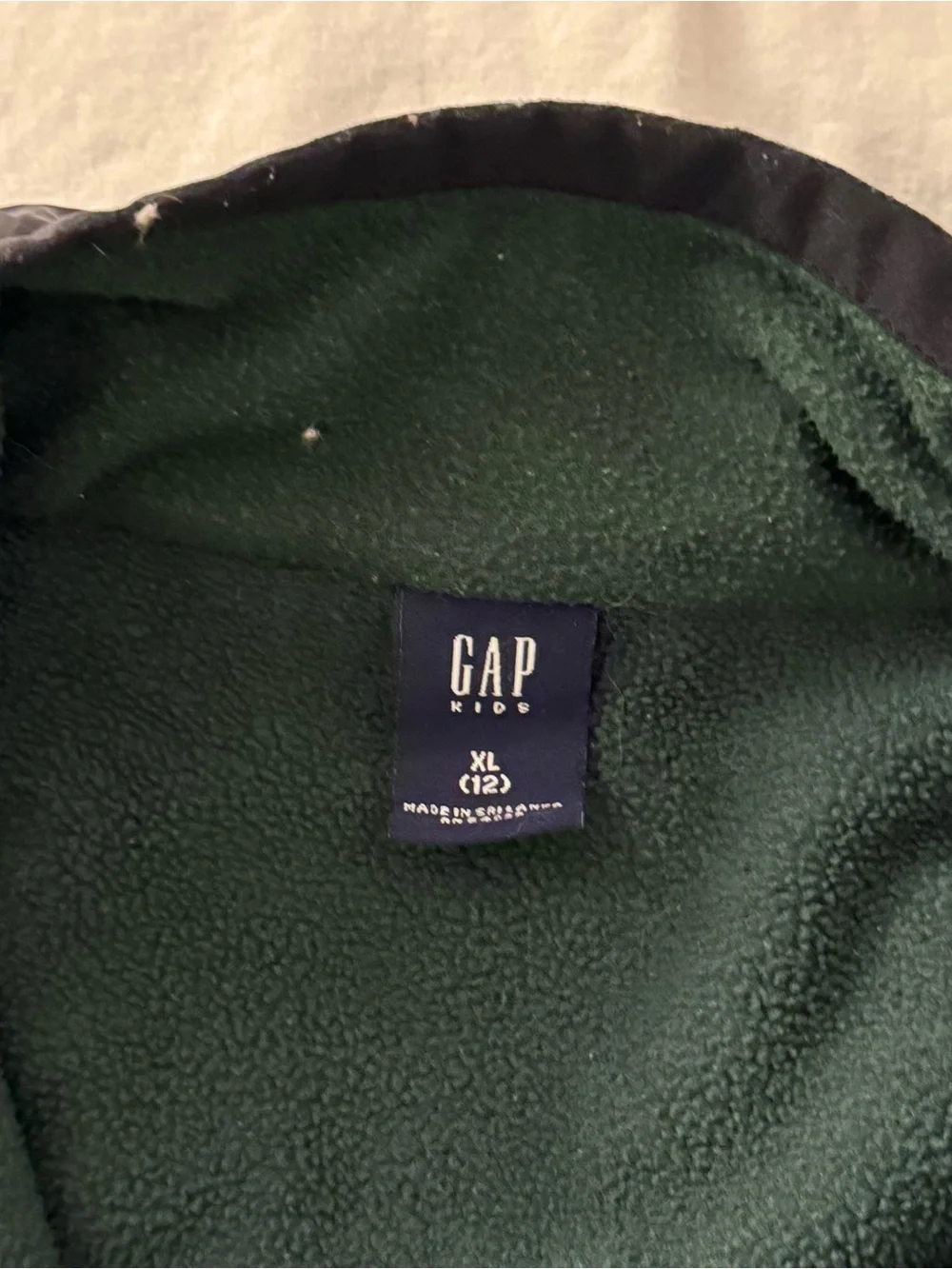 Vintage Y2K Gap Kids XL Forest Green Fleece Quarter Zip Pullover Jacket Gorpcore
