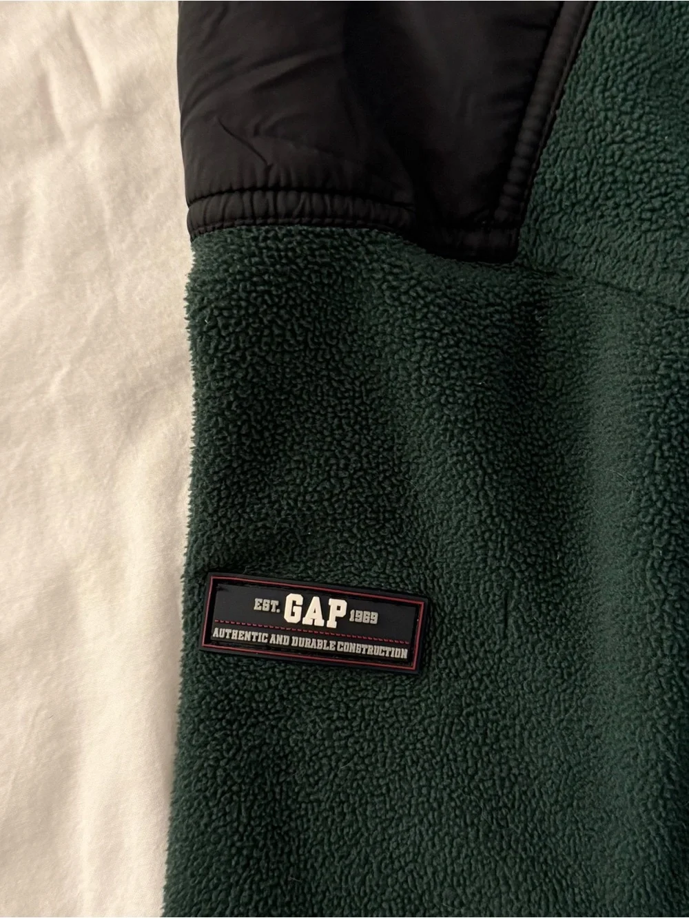Vintage Y2K Gap Kids XL Forest Green Fleece Quarter Zip Pullover Jacket Gorpcore