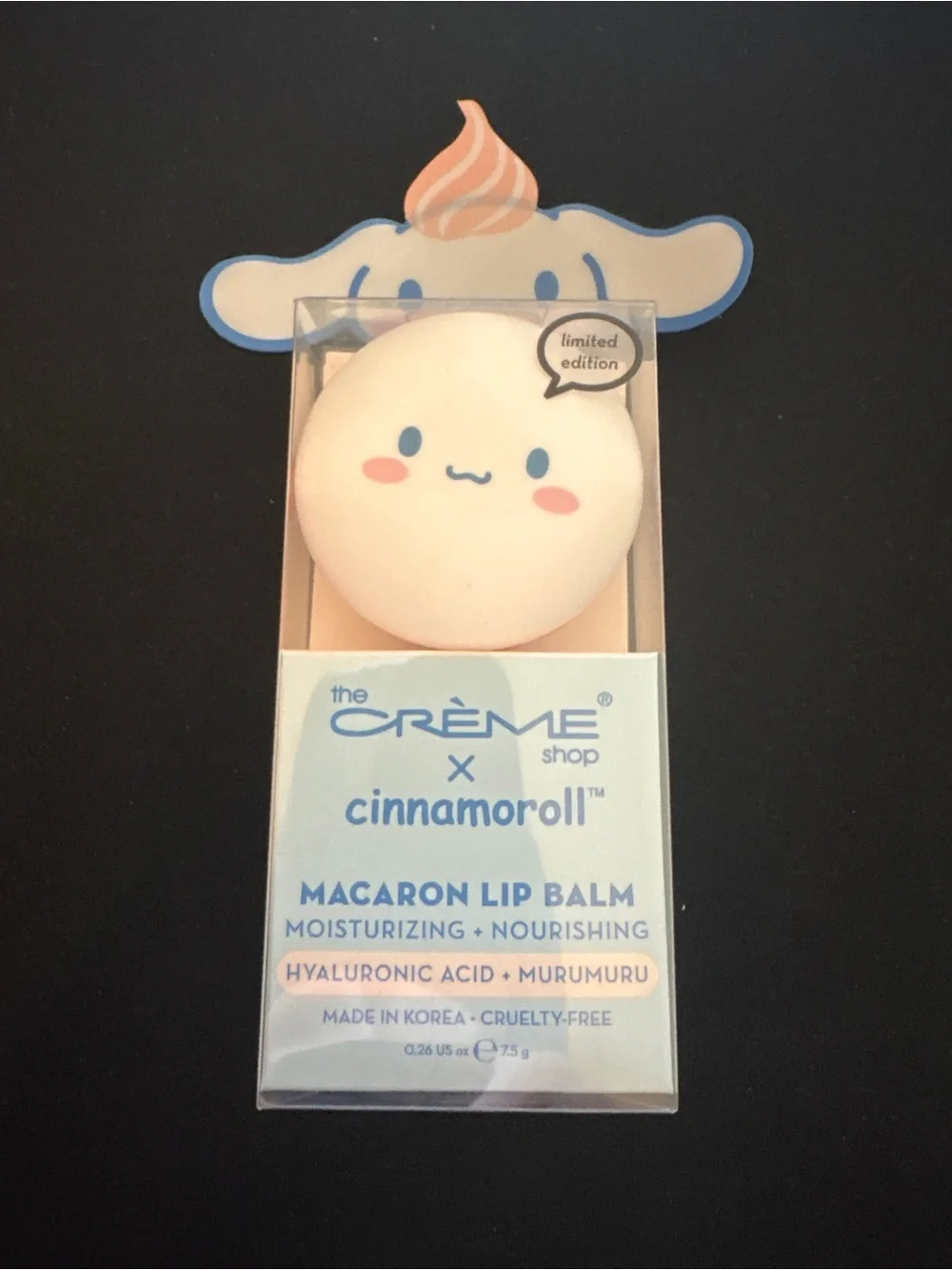 The Crème Shop x Cinnamoroll Macaron Lip Balm Peach Mousse Limited Edition