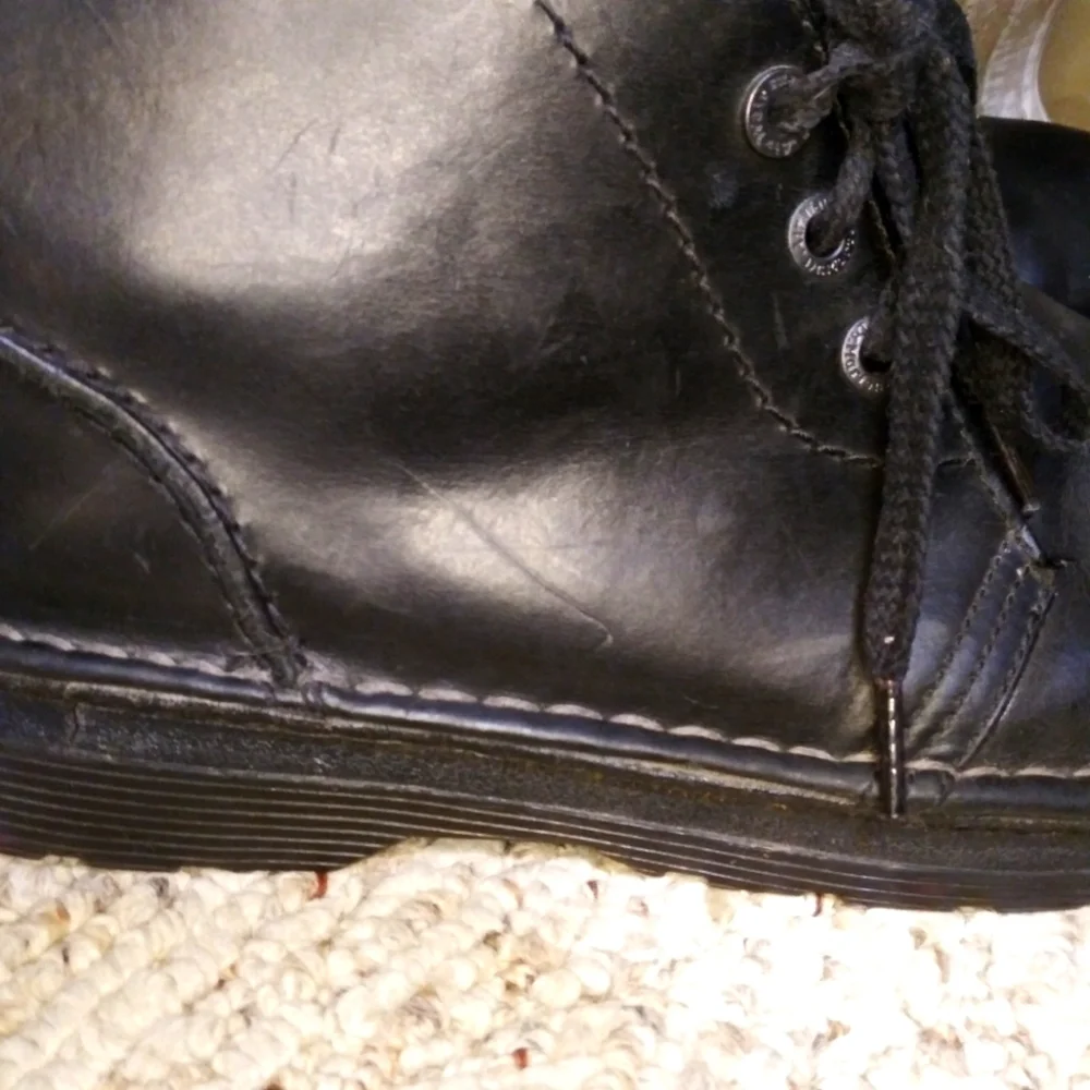 Dr. Martens distressed toe fabric