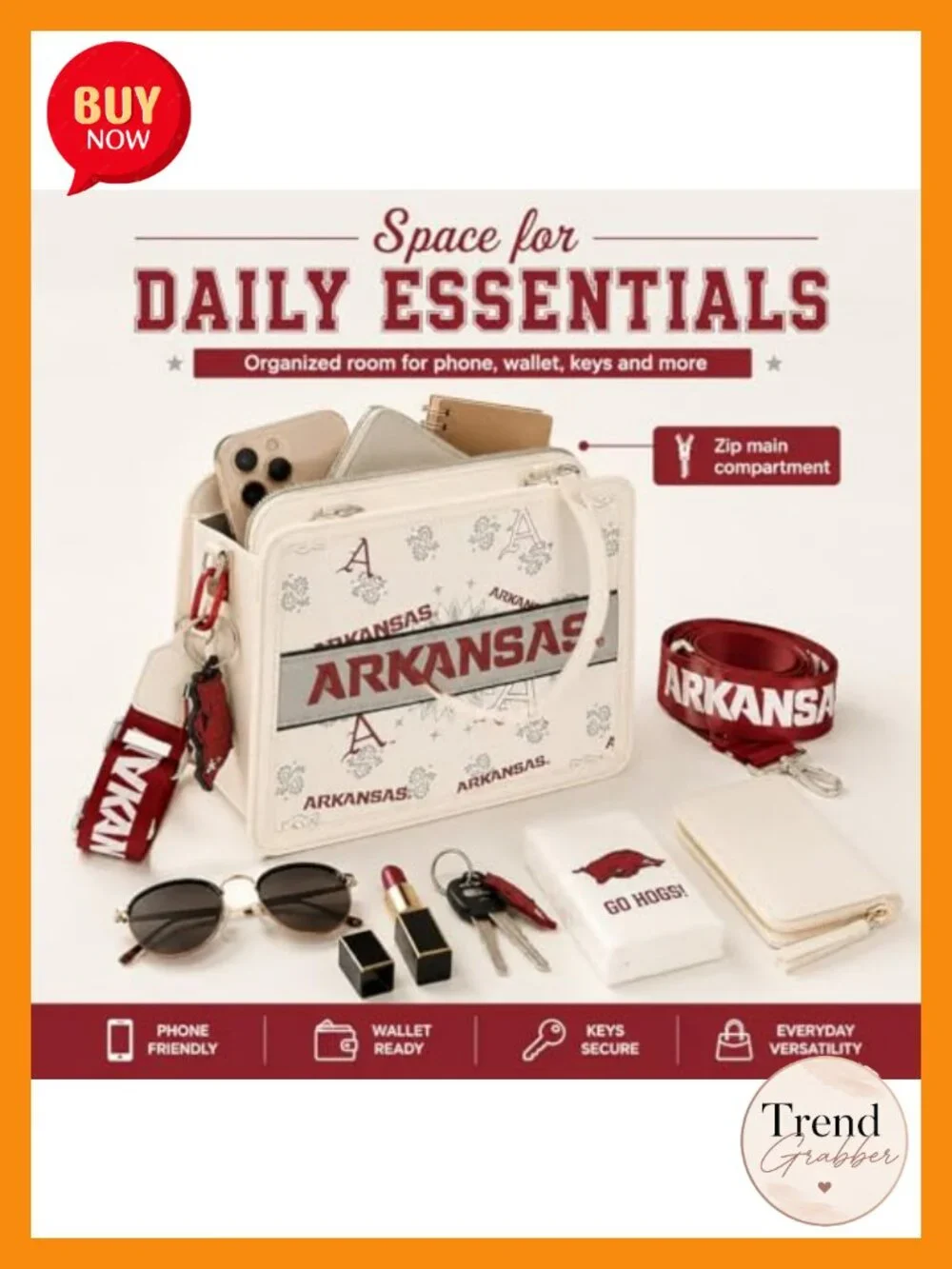 Montana West Vegan Leather Satchel Crossbody Purse - Officially Licensed NCAA