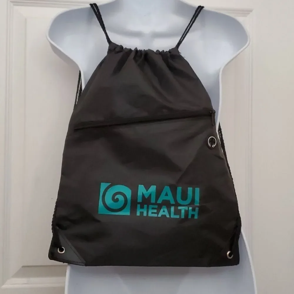 Maui Health Drawstring Cinch Backpack Bag