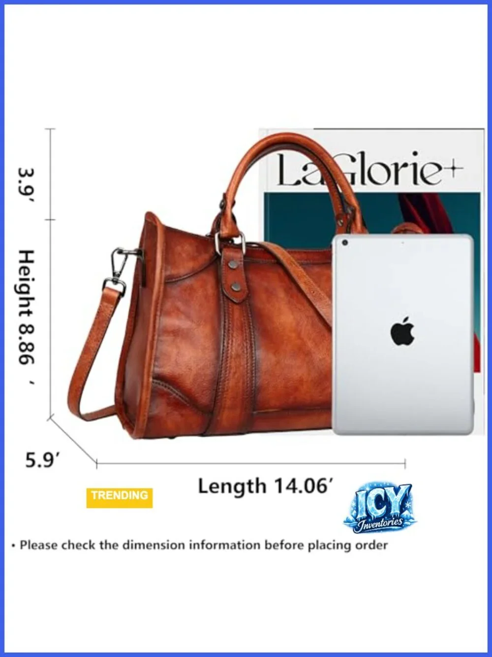 N/A leather brown satchel