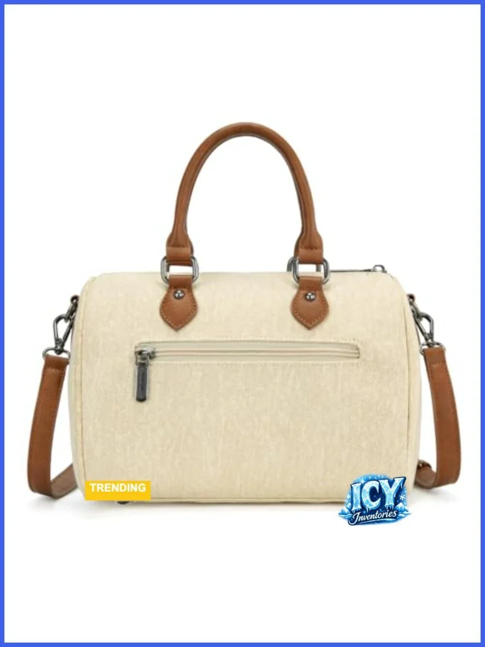 Denim Rhinestone Barrel Bag - Y2K Satchel Purse with Adjustable Crossbody Strap