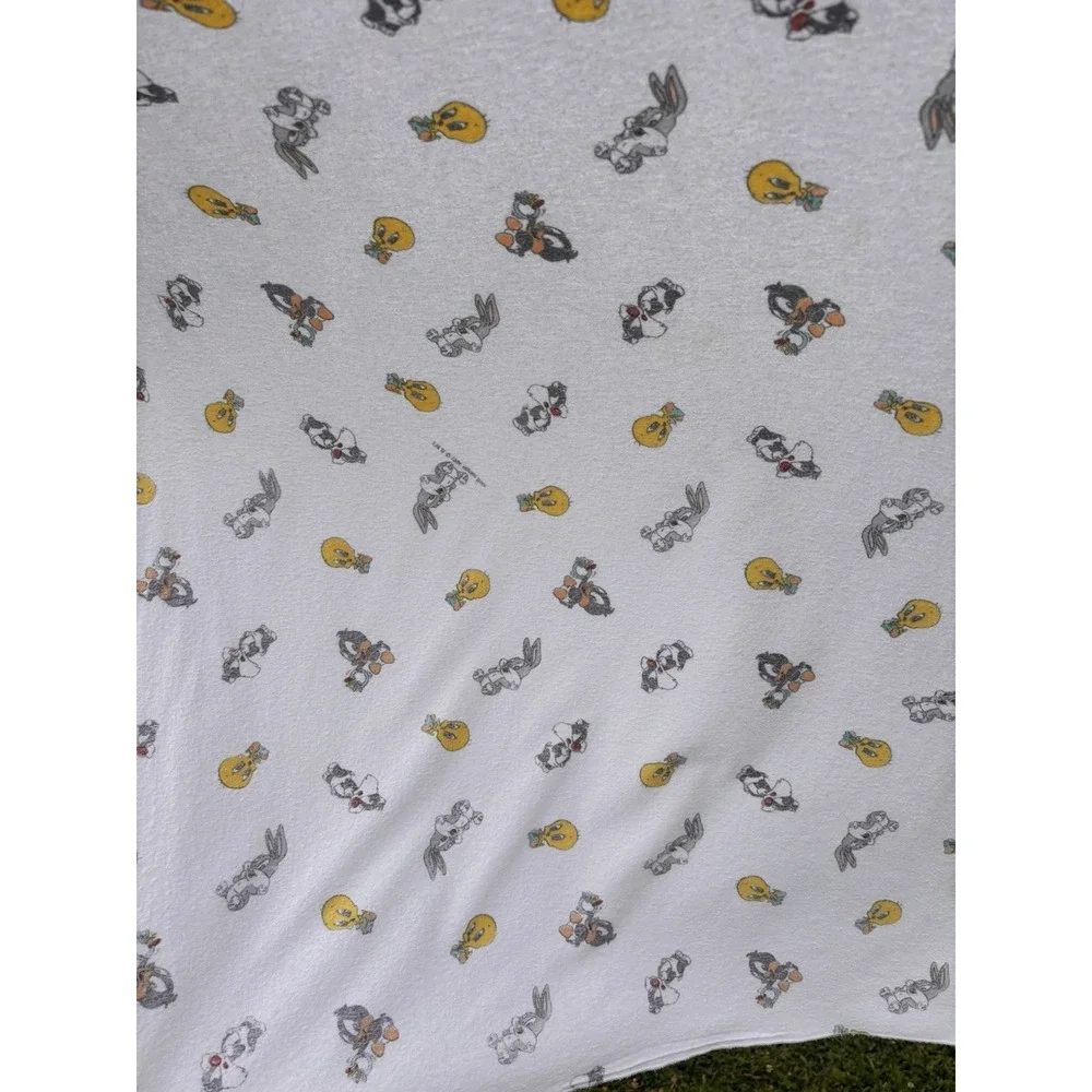 Vintage Baby Looney Tunes Blanket‎ Balloons Bugs Bunny Tweety Sylvester Cotton