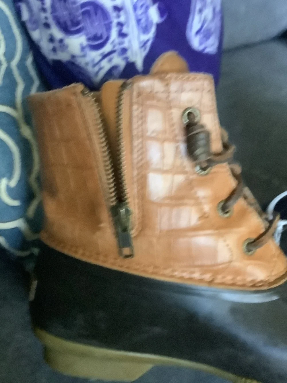 Sperry Brown Leather and Black Rubber‎ Duck Boots